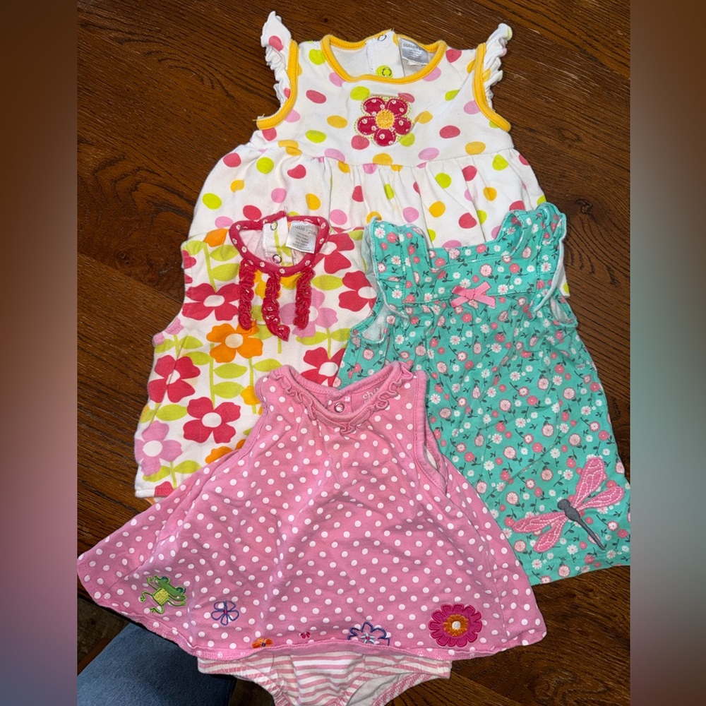 Floral and Polka Dot Kids Casual Dress Set